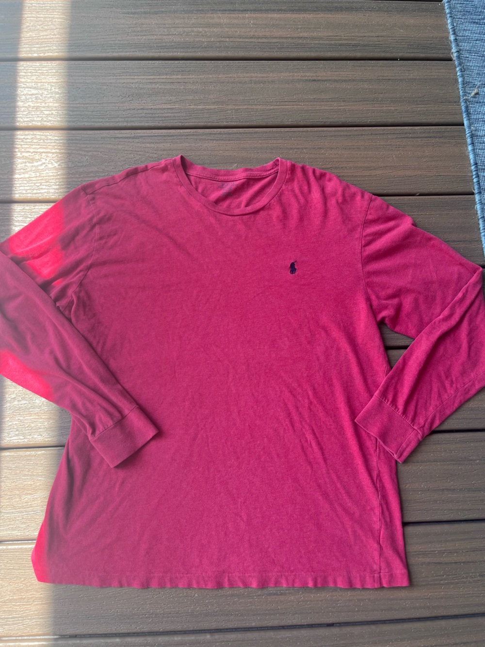Polo by Ralph Lauren Long Sleeve Shirt in Coral with Navy Logo